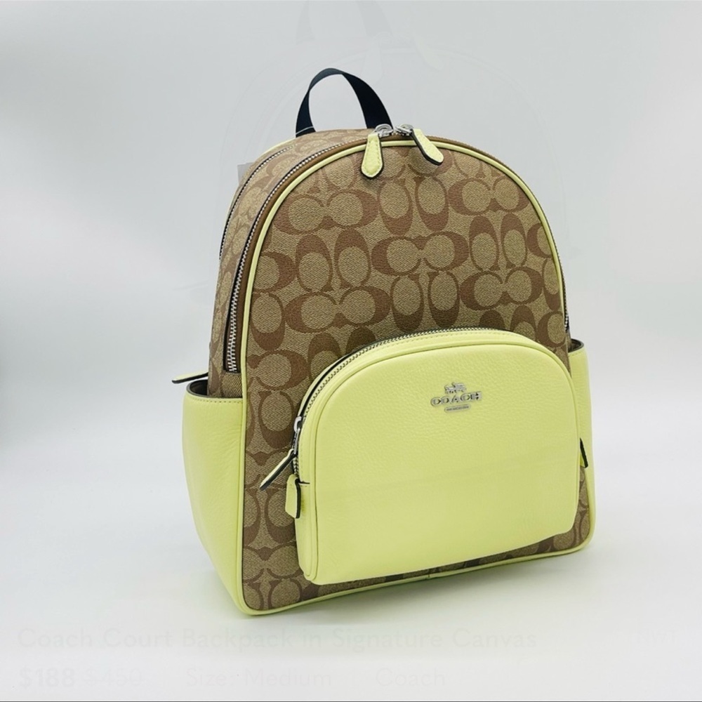 Coach Court Backpack in Signature Canvas - Picture 11 of 12